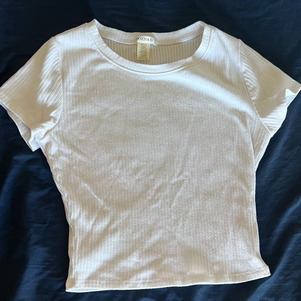 White Tee Crop Top